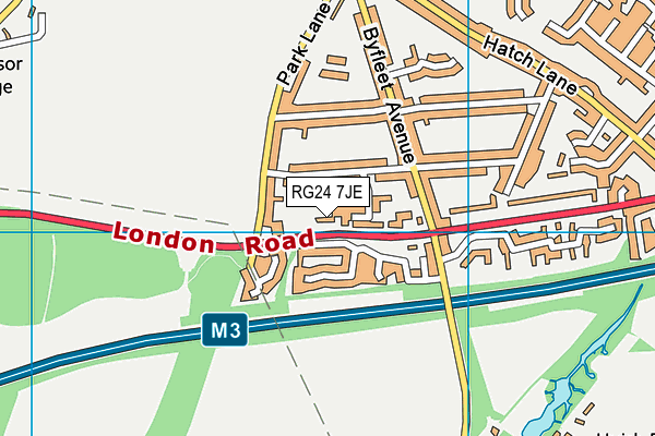 RG24 7JE map - OS VectorMap District (Ordnance Survey)