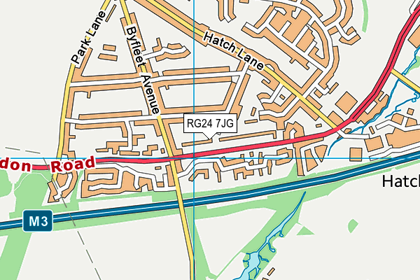 RG24 7JG map - OS VectorMap District (Ordnance Survey)