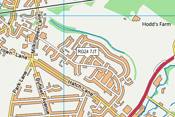 RG24 7JT map - OS VectorMap District (Ordnance Survey)