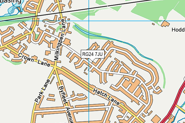 RG24 7JU map - OS VectorMap District (Ordnance Survey)