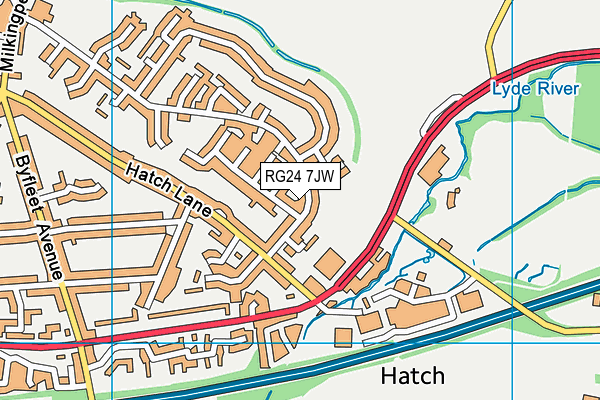 RG24 7JW map - OS VectorMap District (Ordnance Survey)