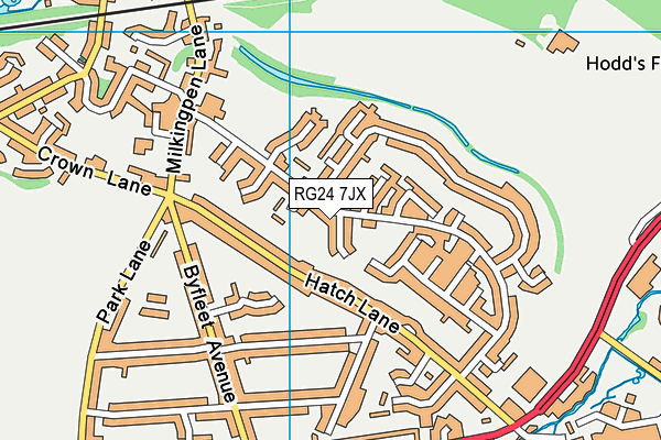 RG24 7JX map - OS VectorMap District (Ordnance Survey)