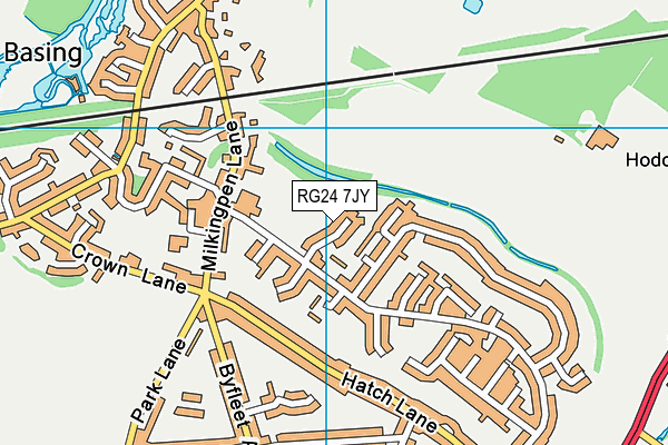 RG24 7JY map - OS VectorMap District (Ordnance Survey)