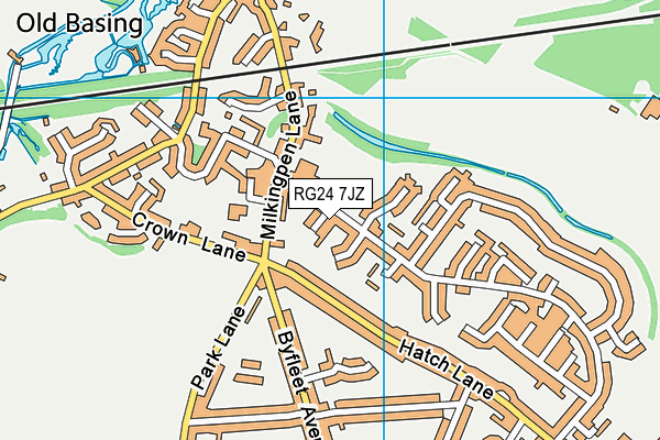 RG24 7JZ map - OS VectorMap District (Ordnance Survey)