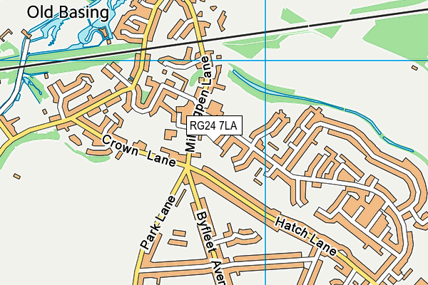 RG24 7LA map - OS VectorMap District (Ordnance Survey)