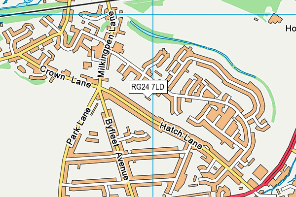 RG24 7LD map - OS VectorMap District (Ordnance Survey)