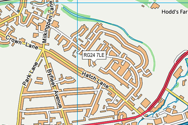 RG24 7LE map - OS VectorMap District (Ordnance Survey)