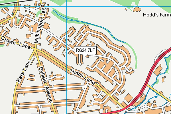 RG24 7LF map - OS VectorMap District (Ordnance Survey)