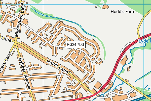 RG24 7LG map - OS VectorMap District (Ordnance Survey)