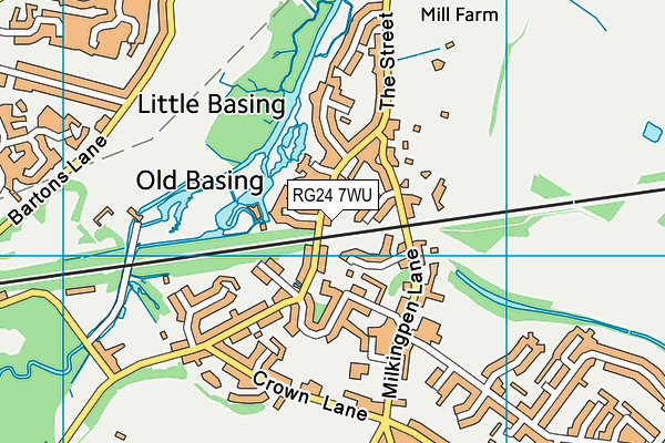 RG24 7WU map - OS VectorMap District (Ordnance Survey)