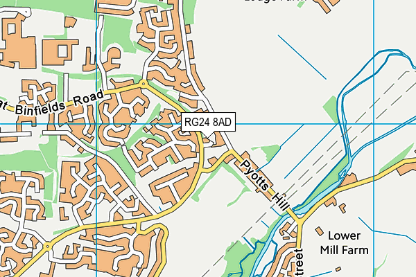 RG24 8AD map - OS VectorMap District (Ordnance Survey)