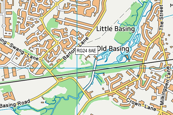 RG24 8AE map - OS VectorMap District (Ordnance Survey)