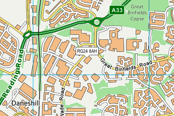 RG24 8AH map - OS VectorMap District (Ordnance Survey)