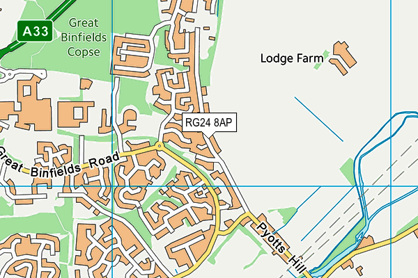 RG24 8AP map - OS VectorMap District (Ordnance Survey)