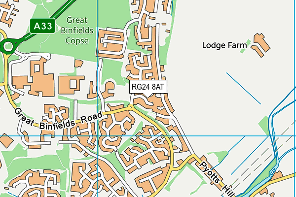 RG24 8AT map - OS VectorMap District (Ordnance Survey)
