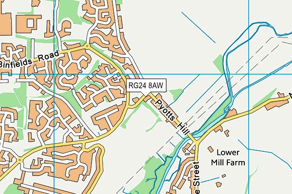 RG24 8AW map - OS VectorMap District (Ordnance Survey)