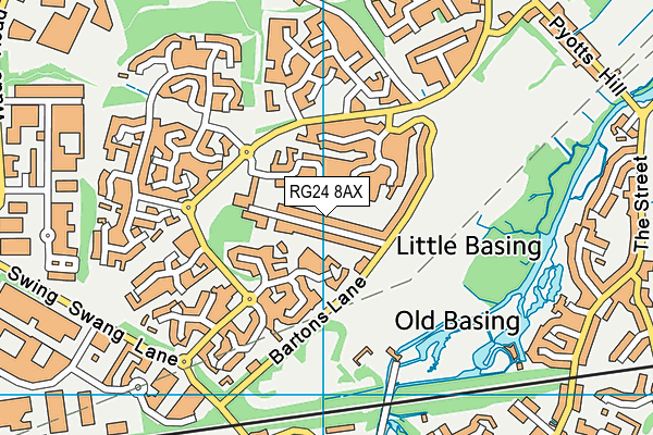 RG24 8AX map - OS VectorMap District (Ordnance Survey)