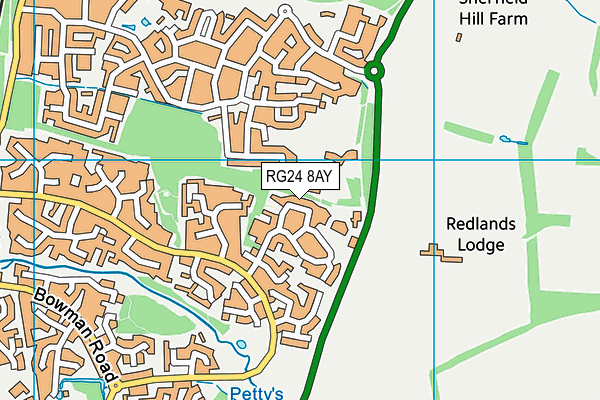 RG24 8AY map - OS VectorMap District (Ordnance Survey)