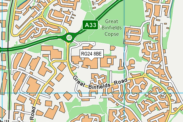 RG24 8BE map - OS VectorMap District (Ordnance Survey)