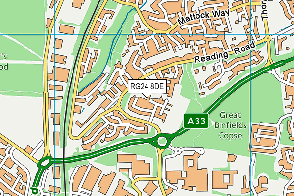 RG24 8DE map - OS VectorMap District (Ordnance Survey)