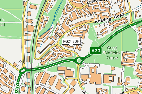 RG24 8DF map - OS VectorMap District (Ordnance Survey)