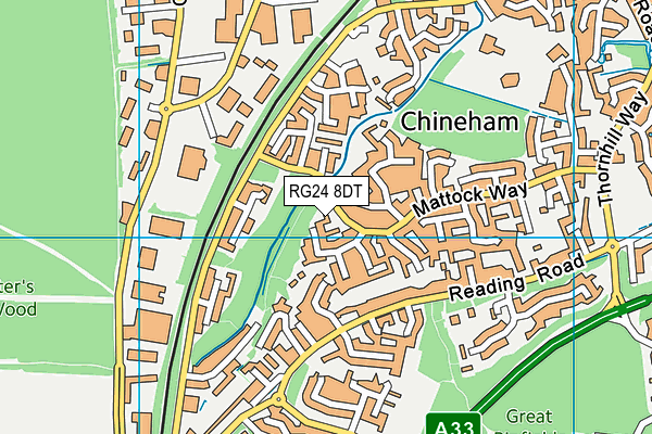 RG24 8DT map - OS VectorMap District (Ordnance Survey)