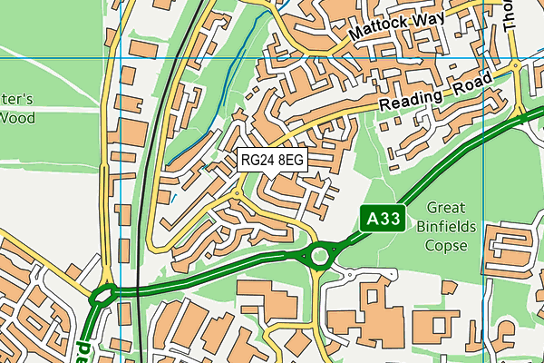 RG24 8EG map - OS VectorMap District (Ordnance Survey)