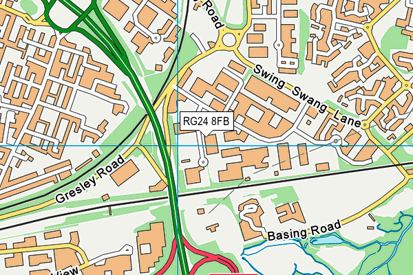 RG24 8FB map - OS VectorMap District (Ordnance Survey)