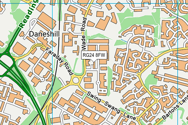 RG24 8FW map - OS VectorMap District (Ordnance Survey)