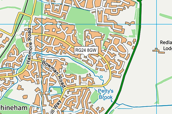 RG24 8GW map - OS VectorMap District (Ordnance Survey)
