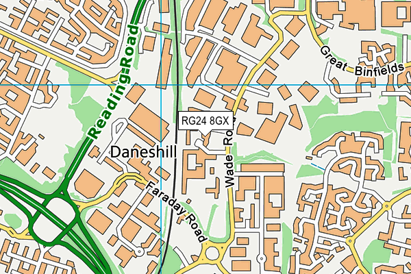 RG24 8GX map - OS VectorMap District (Ordnance Survey)