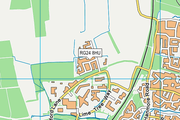 RG24 8HU map - OS VectorMap District (Ordnance Survey)