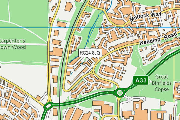 RG24 8JQ map - OS VectorMap District (Ordnance Survey)
