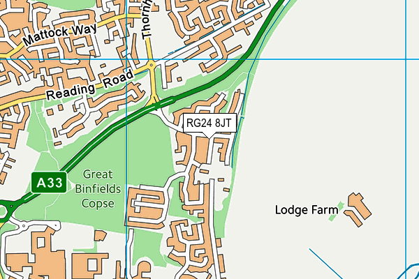 RG24 8JT map - OS VectorMap District (Ordnance Survey)