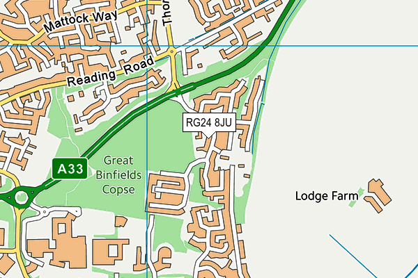 RG24 8JU map - OS VectorMap District (Ordnance Survey)