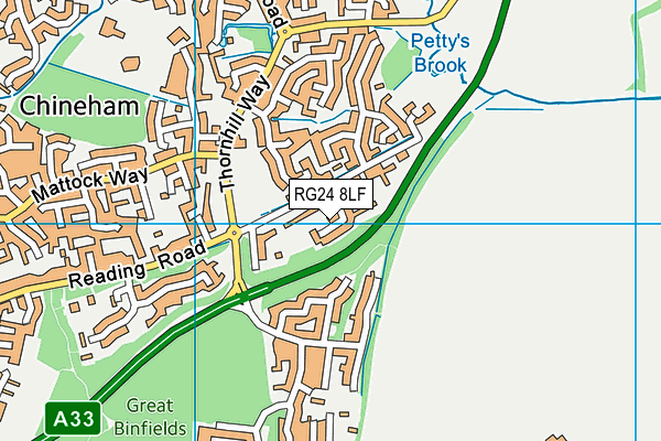 RG24 8LF map - OS VectorMap District (Ordnance Survey)