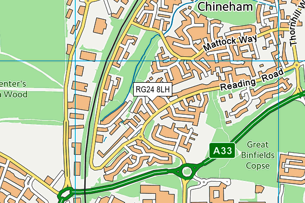 RG24 8LH map - OS VectorMap District (Ordnance Survey)