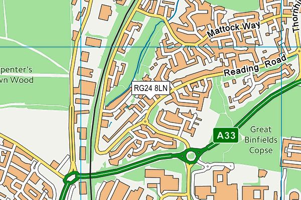 RG24 8LN map - OS VectorMap District (Ordnance Survey)