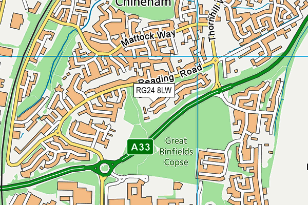 RG24 8LW map - OS VectorMap District (Ordnance Survey)