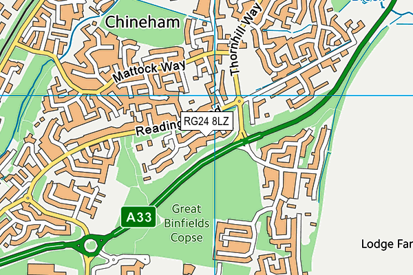 RG24 8LZ map - OS VectorMap District (Ordnance Survey)