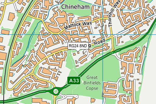 RG24 8ND map - OS VectorMap District (Ordnance Survey)