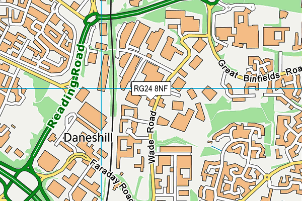 RG24 8NF map - OS VectorMap District (Ordnance Survey)