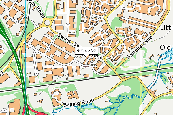 RG24 8NG map - OS VectorMap District (Ordnance Survey)