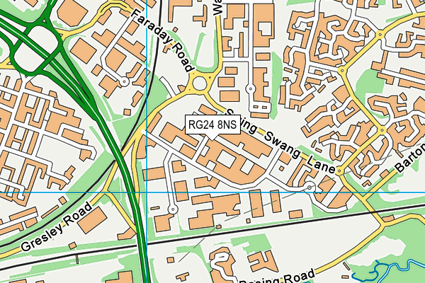 RG24 8NS map - OS VectorMap District (Ordnance Survey)