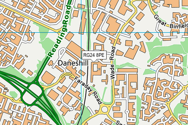 RG24 8PE map - OS VectorMap District (Ordnance Survey)