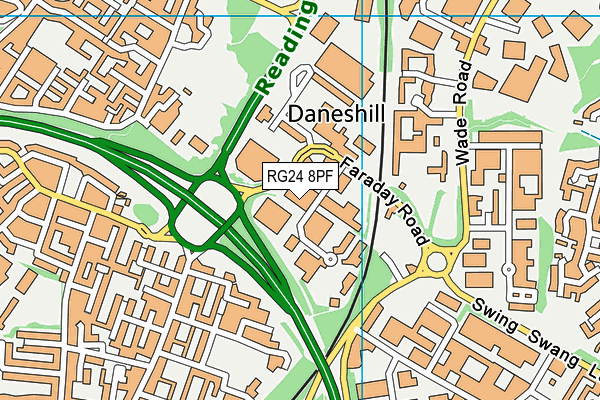 RG24 8PF map - OS VectorMap District (Ordnance Survey)