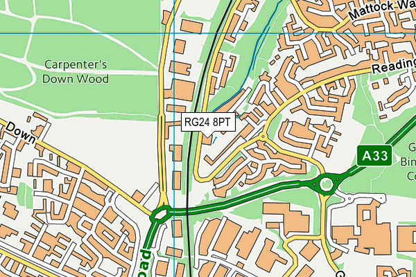 RG24 8PT map - OS VectorMap District (Ordnance Survey)