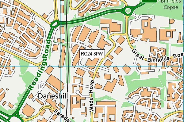 RG24 8PW map - OS VectorMap District (Ordnance Survey)