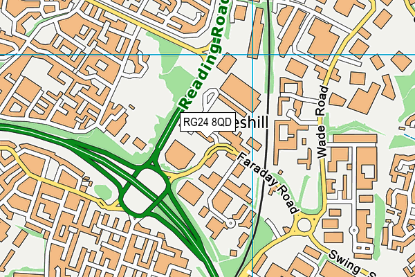 RG24 8QD map - OS VectorMap District (Ordnance Survey)