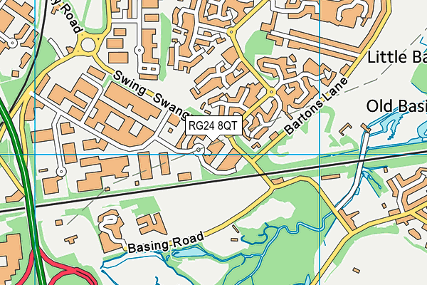RG24 8QT map - OS VectorMap District (Ordnance Survey)